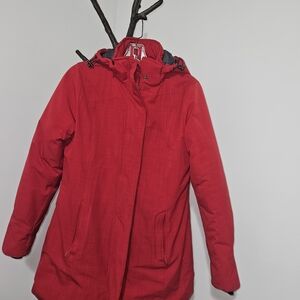 Red Hooded Winter Jacket